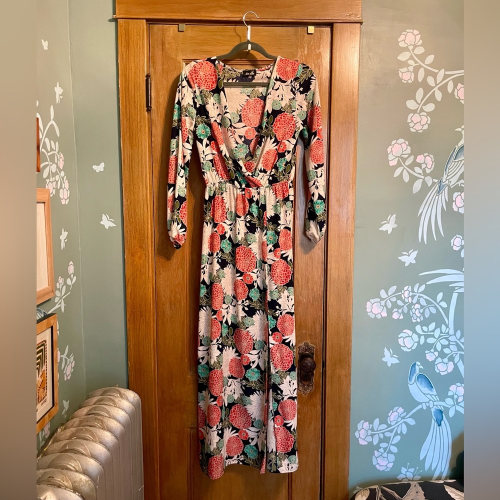 Floral wrap maxi dress